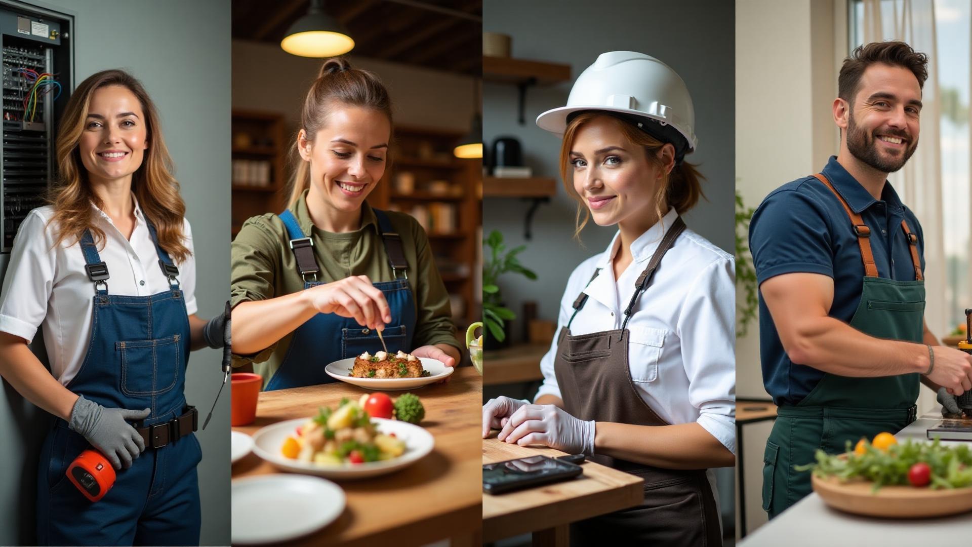 Tradespeople at work